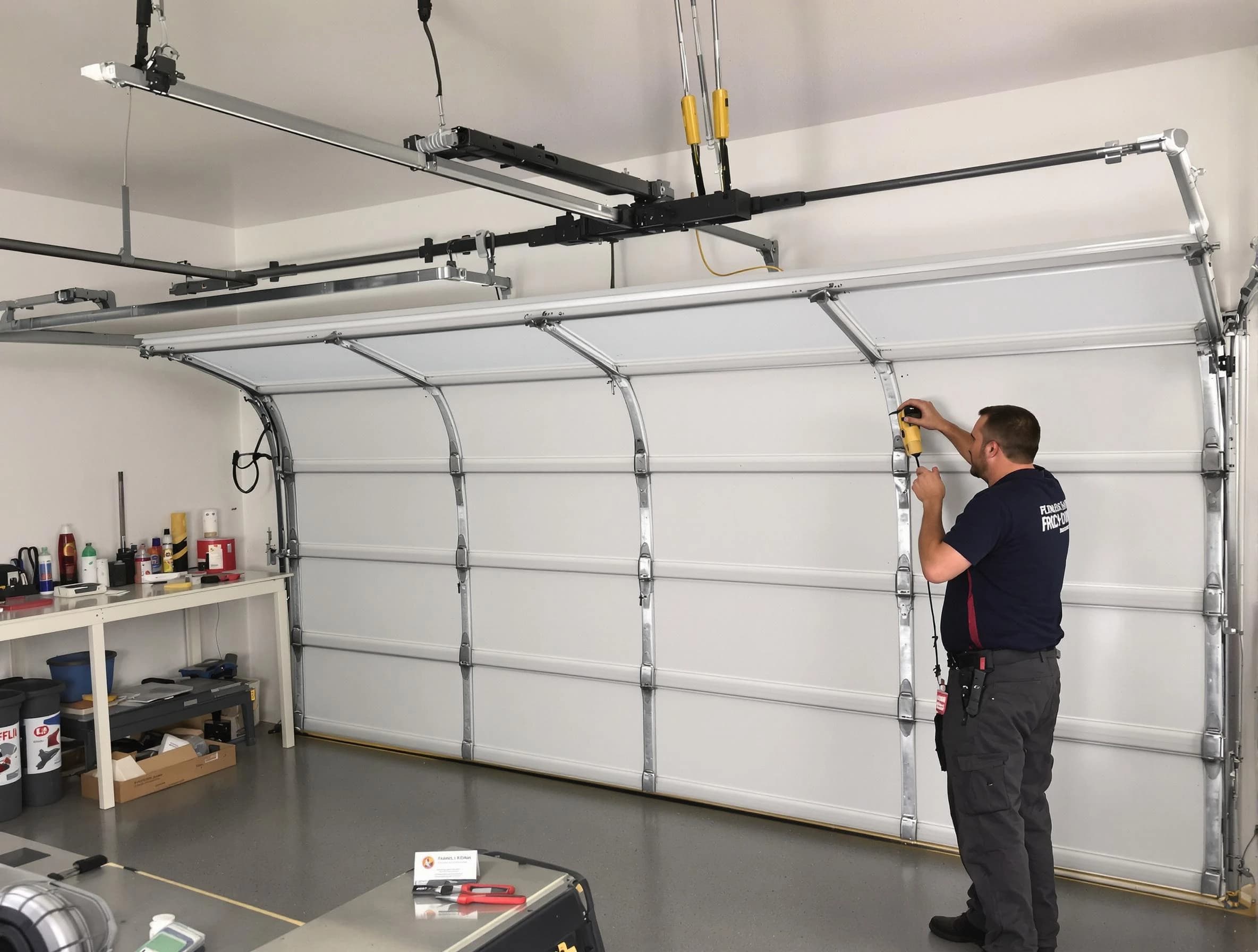 Taylorsville Garage Door Repair certified technician performing overhead door system repair in Taylorsville