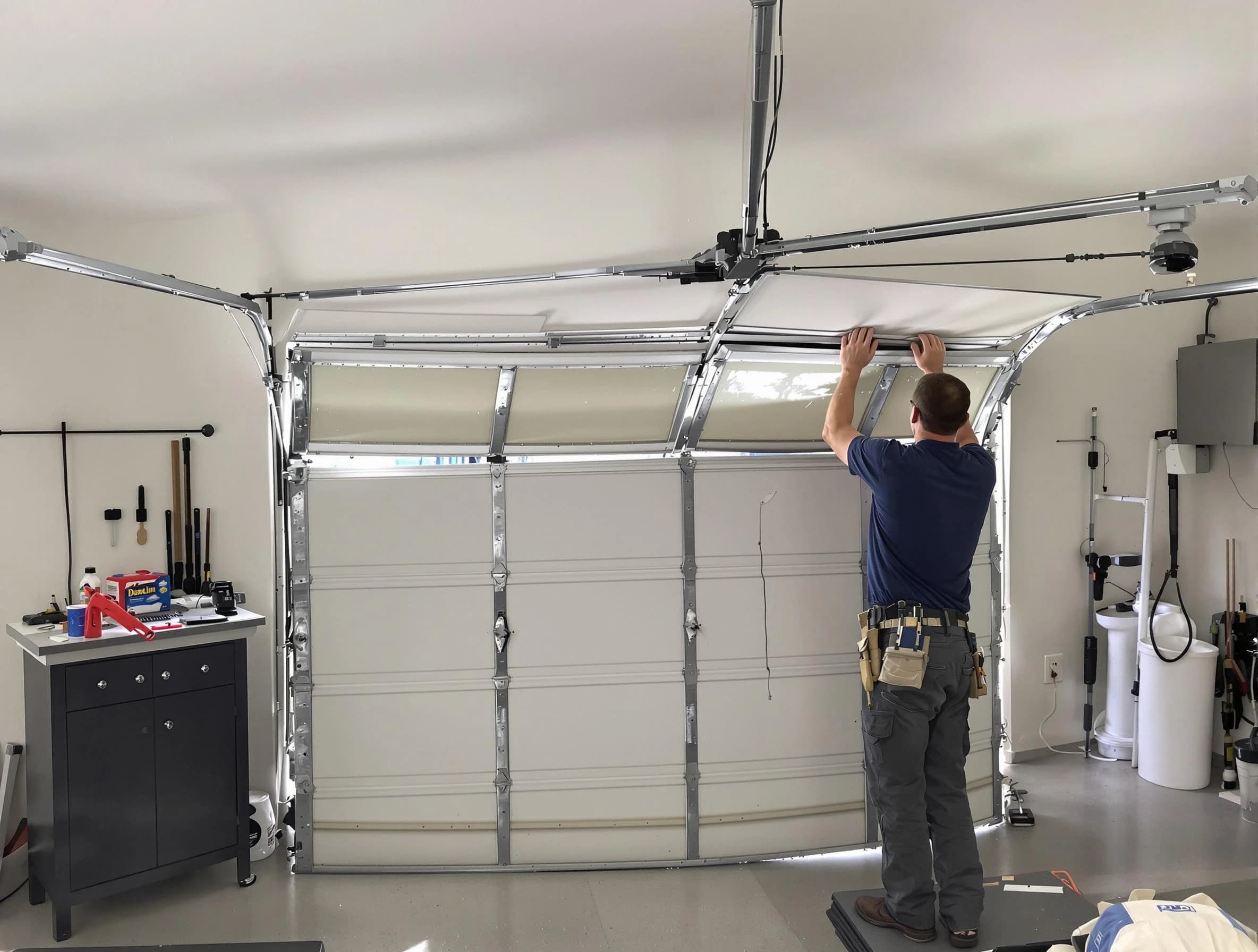Taylorsville Garage Door Repair specialist performing precise section replacement on Taylorsville garage door