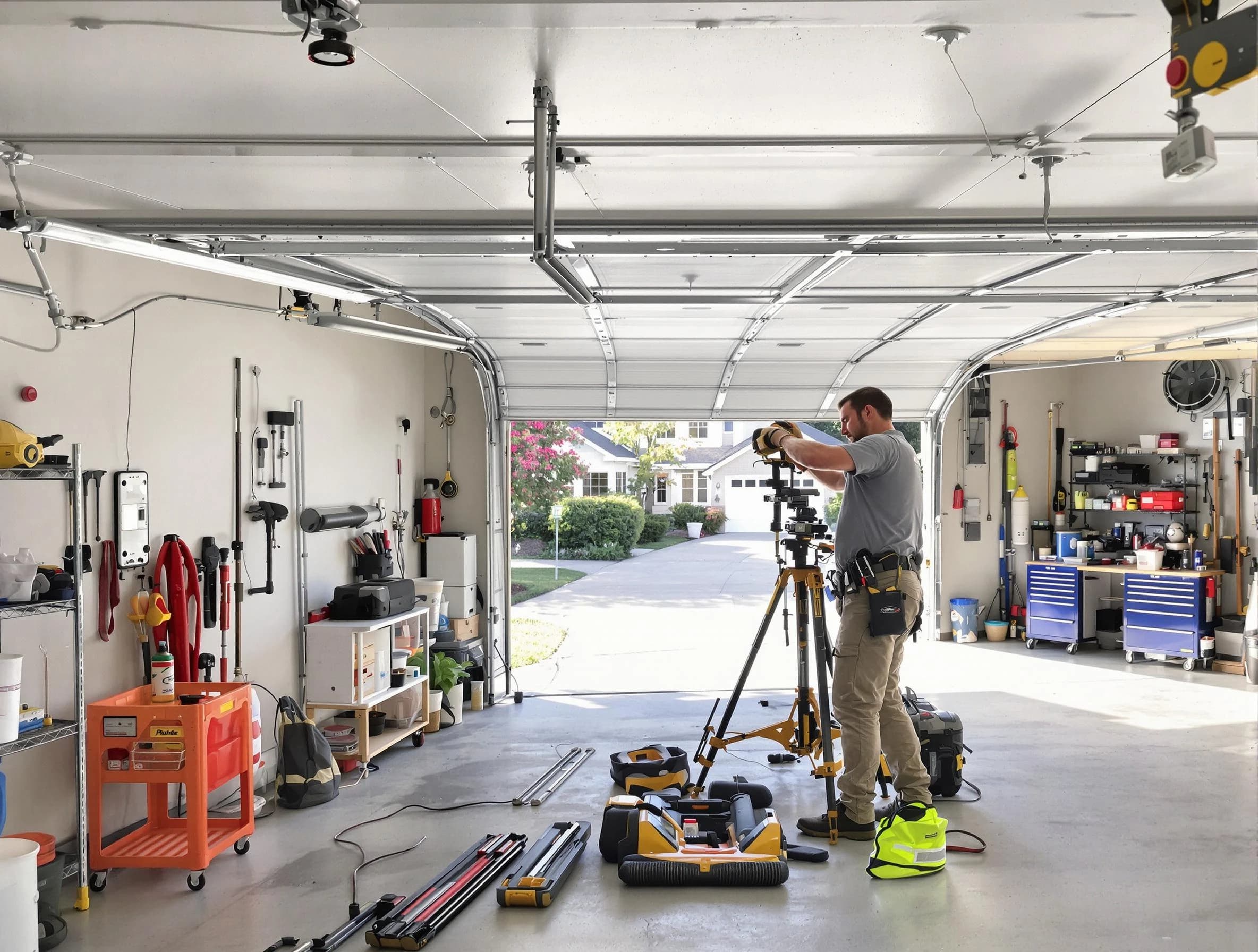 Taylorsville Garage Door Repair specialist performing laser-guided track alignment in Taylorsville