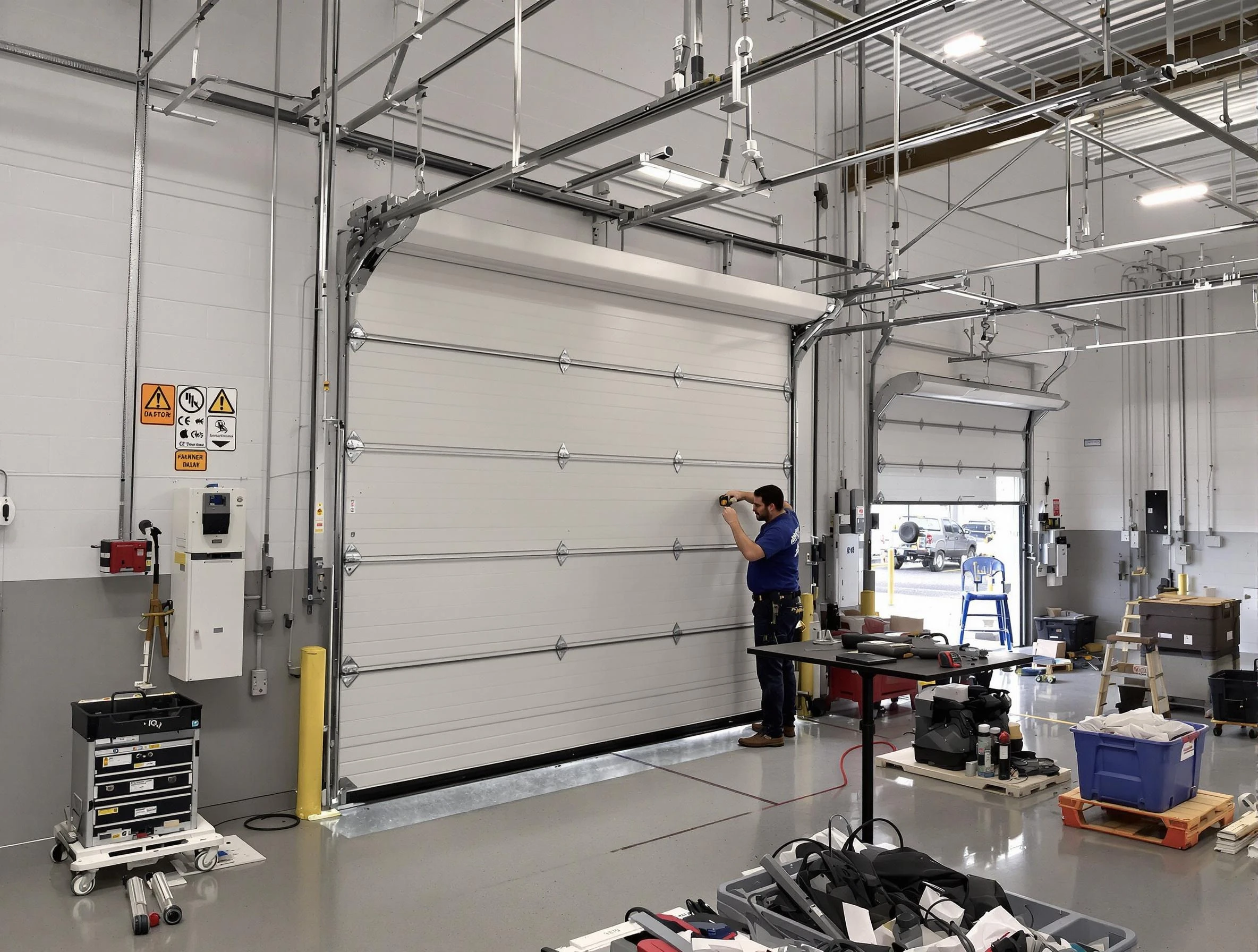Commercial garage door repair being performed by Taylorsville Garage Door Repair expert in Taylorsville
