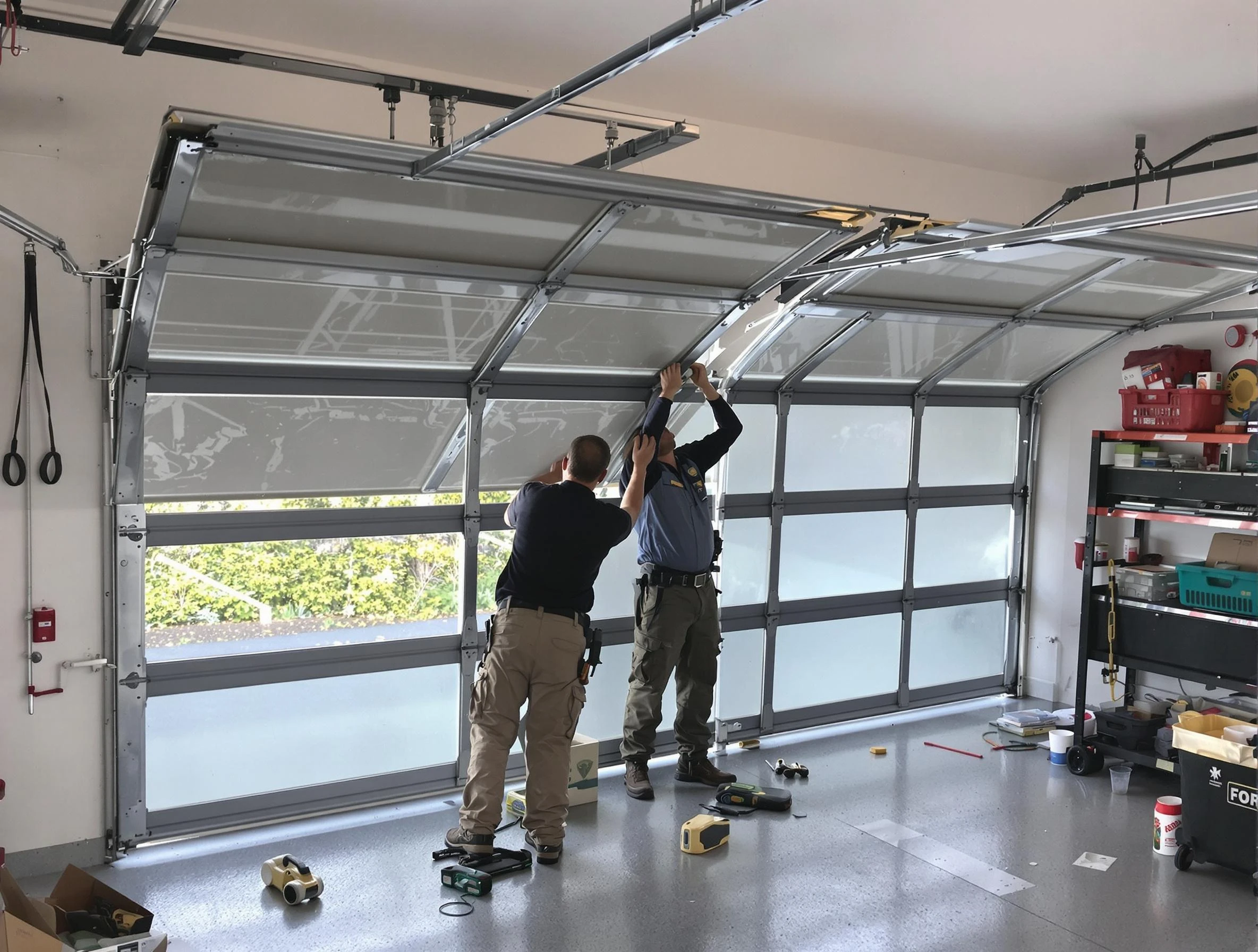 Taylorsville Garage Door Repair expert performing precise panel replacement on Taylorsville garage door