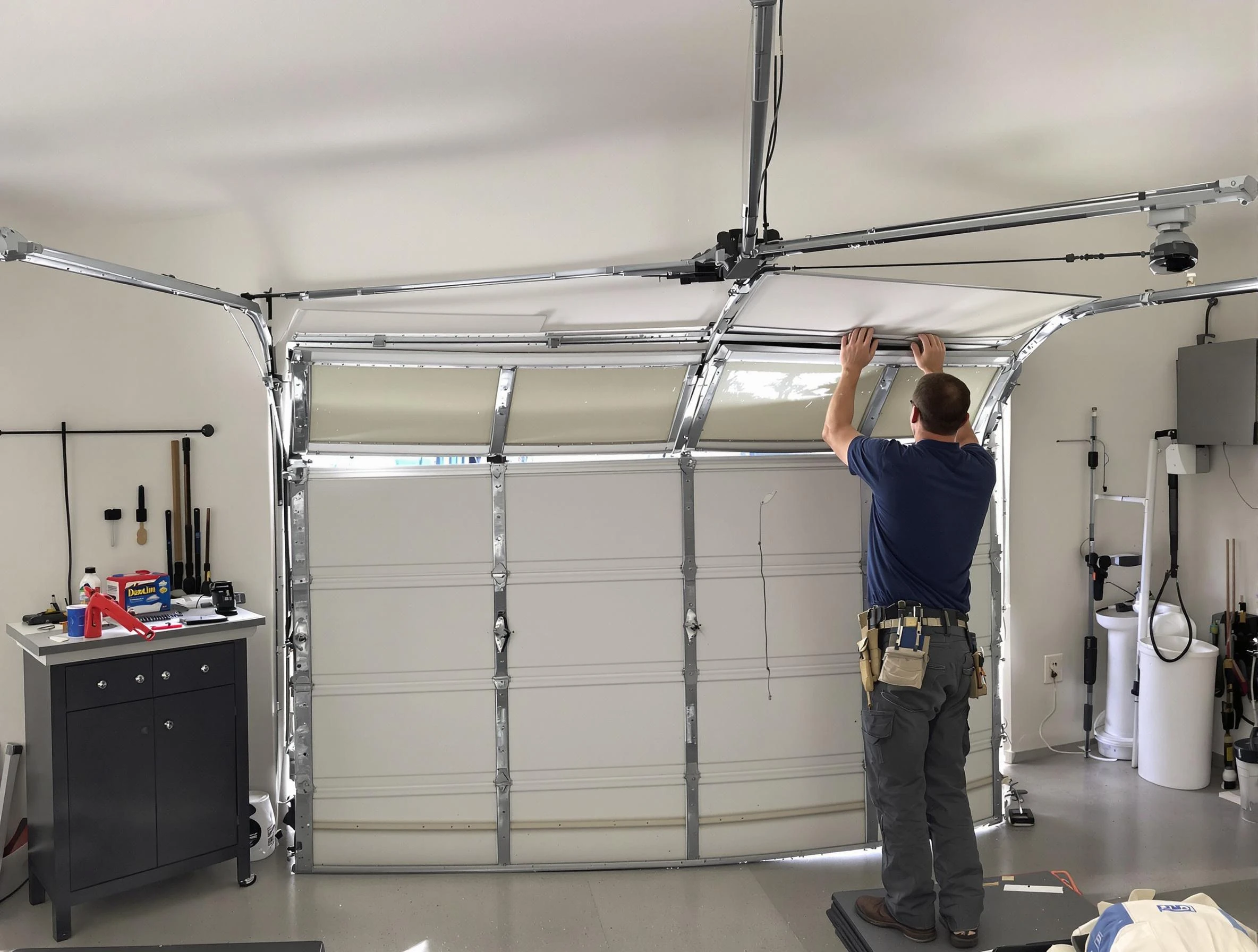 Taylorsville Garage Door Repair specialist performing precise section replacement on Taylorsville garage door