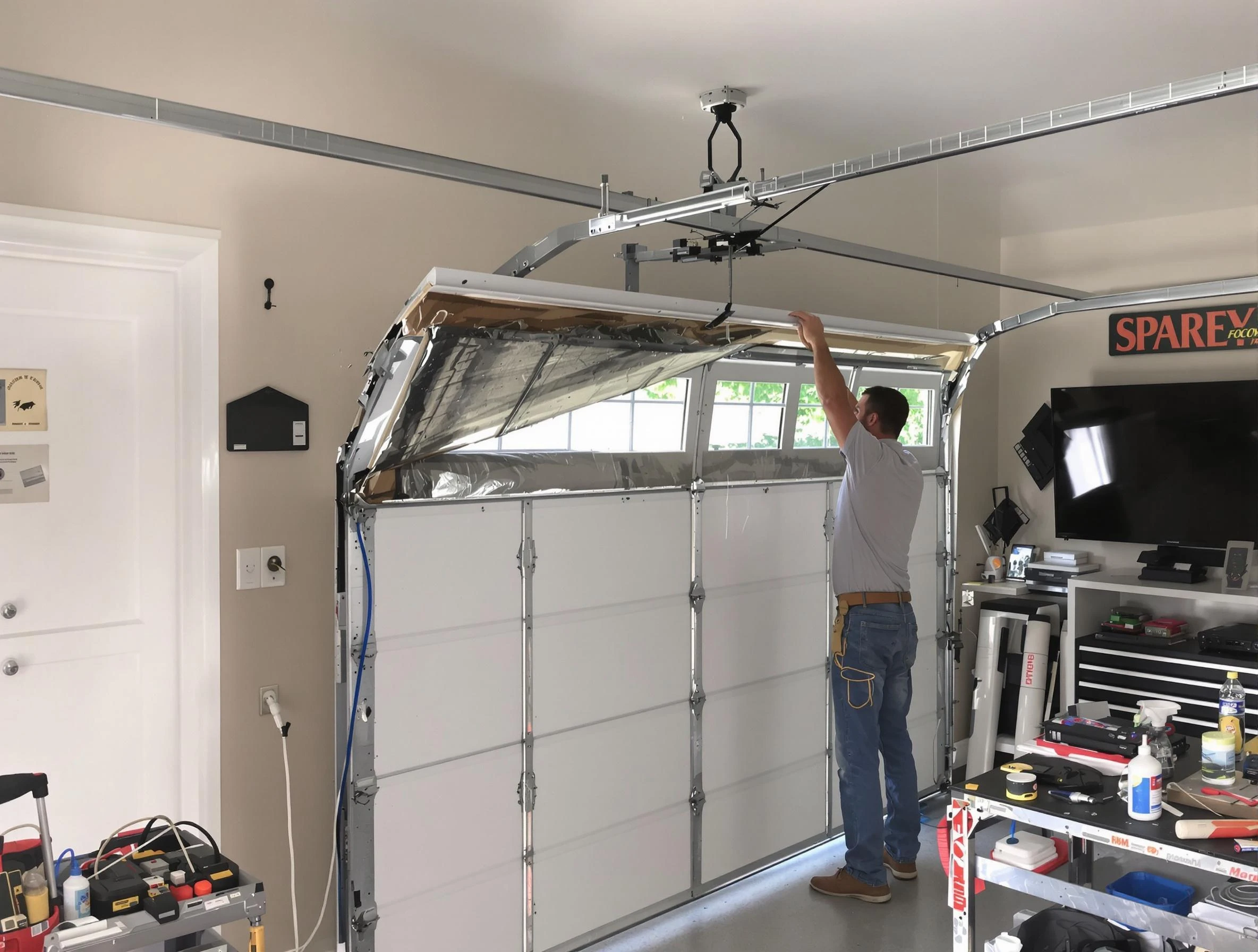 Garage door section replacement by Taylorsville Garage Door Repair in Taylorsville